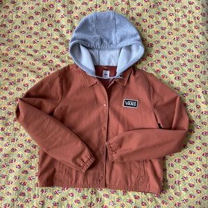 Vans Hooded jacket - Orange and gray boxy coat